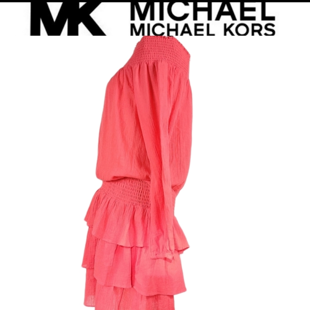 Michael Kors sangria tier off shoulder dress XL